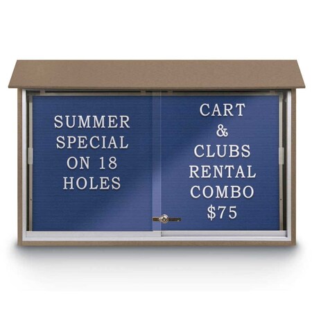 United Visual Products Outdoor Enclosed Combo Board, 72"x36", Bronze Frame/Black Porc & Pumice UVCB7236ODBZ-BLKPORC-PUMICE